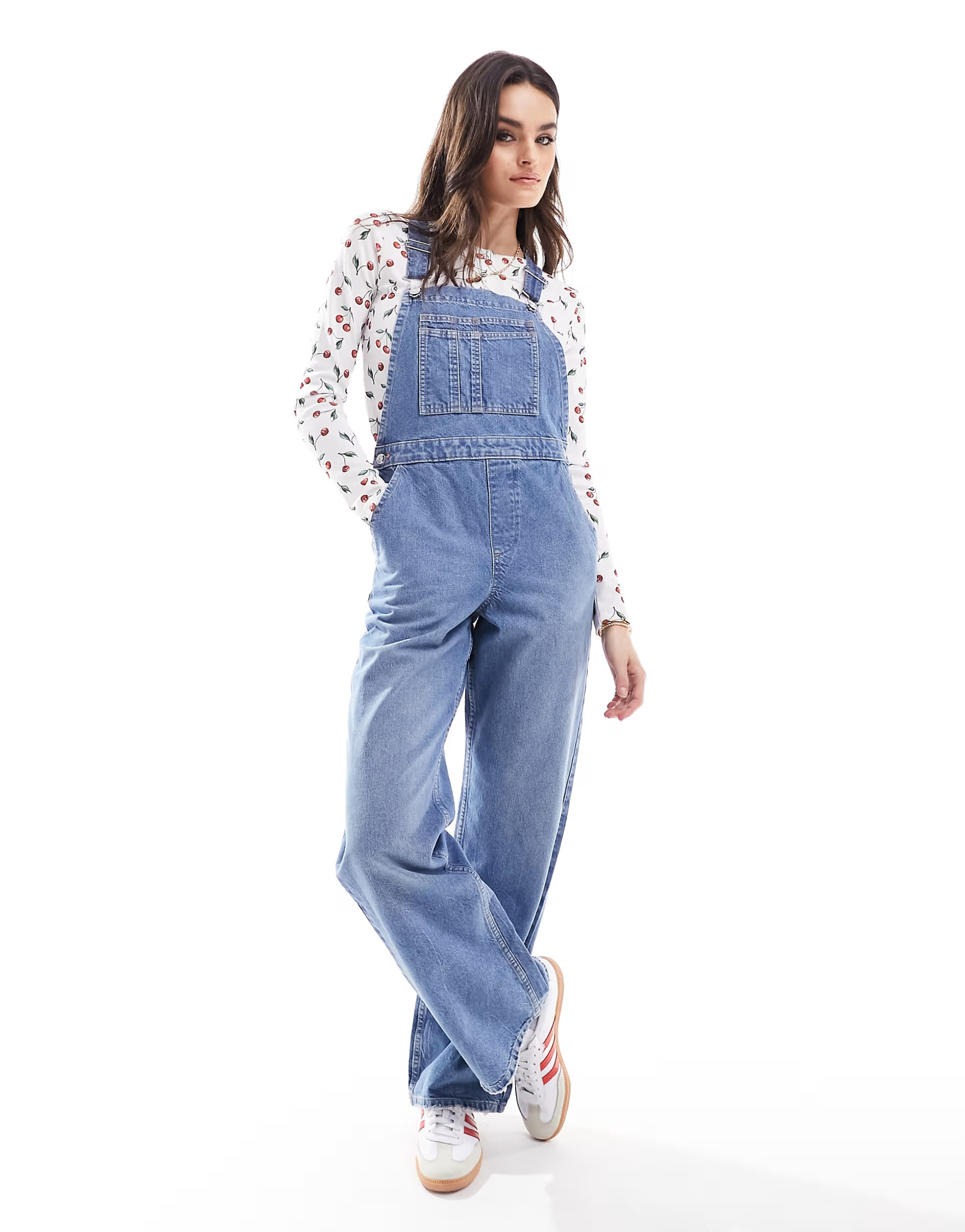 ASOS DESIGN denim overalls in mid blue | ASOS (Global)