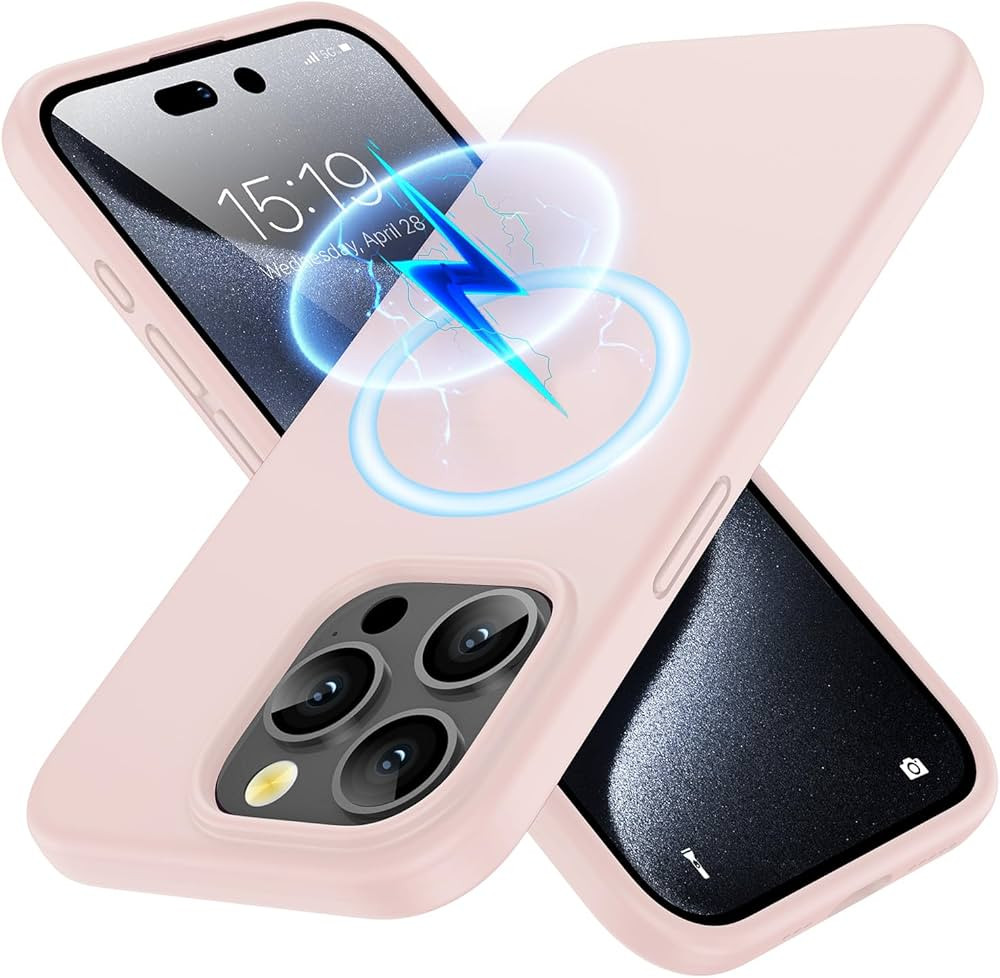Kimguard Silicone Magnetic Case for iPhone 15 Pro Magsafe Case Silicone Phone Case with Microfibe... | Amazon (US)