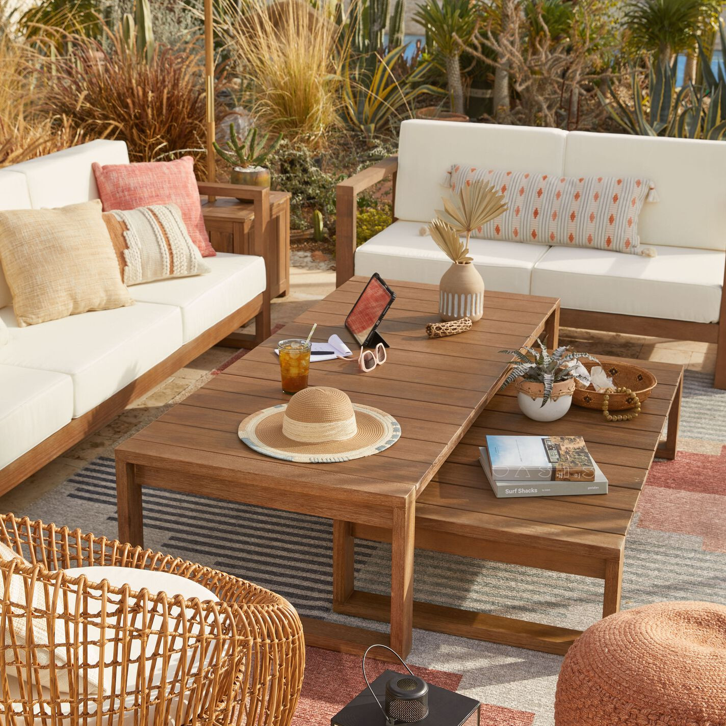 Segovia Light Brown Eucalyptus Outdoor Furniture Collection - World Market | World Market