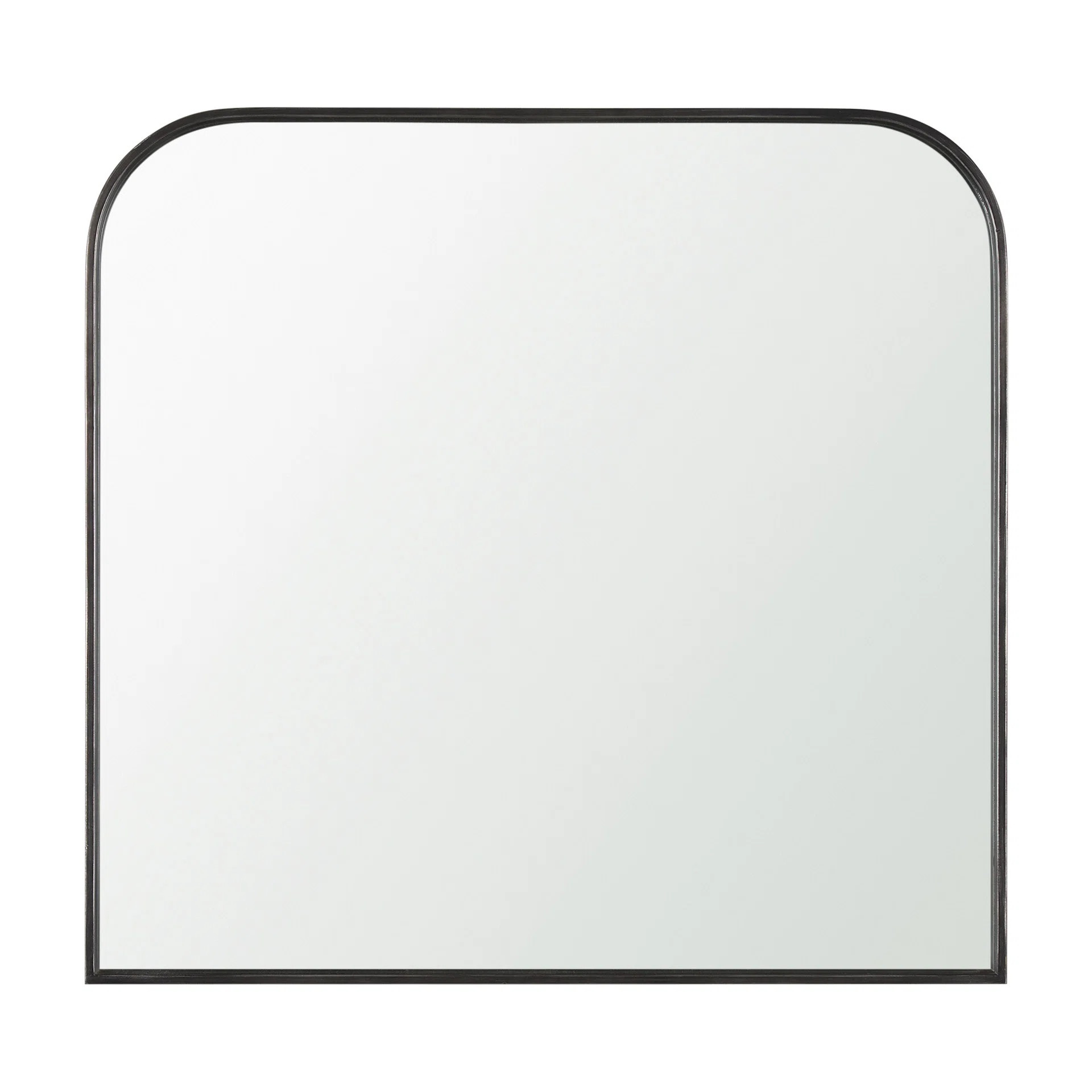 Mainou Is A Square Mirror With An Arched Brushed Black Metal Frame. | Wayfair North America