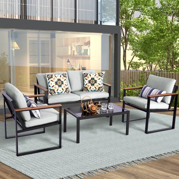Atara 4 - Person Outdoor Seating Group with Cushions | Wayfair North America