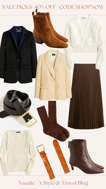 Pleated skirt, blazer, fall outfit, booties, layering top, leather belt

#LTKunder100 #LTKworkwear #LTKSeasonal