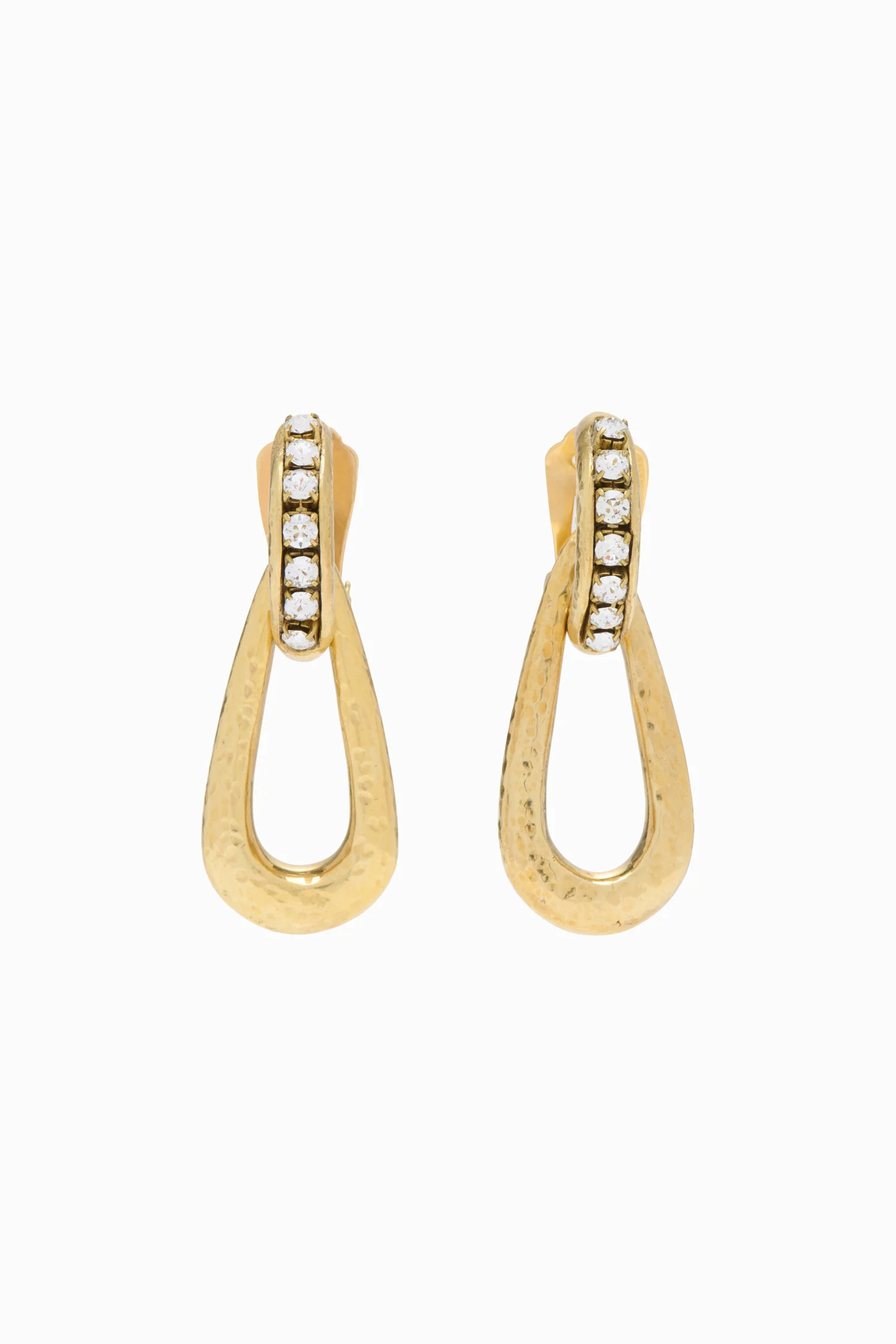 Chunky Teardrop Earring w/Pave - Brass | Ulla Johnson
