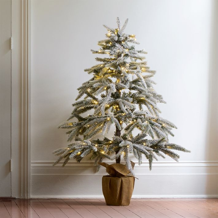 Faux Flocked Pre-Lit Tree | West Elm (US)