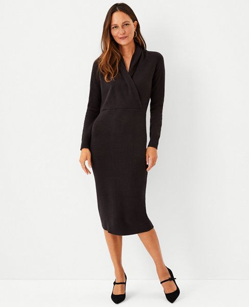 Shawl Collar Wrap Sweater Dress | Ann Taylor (US)