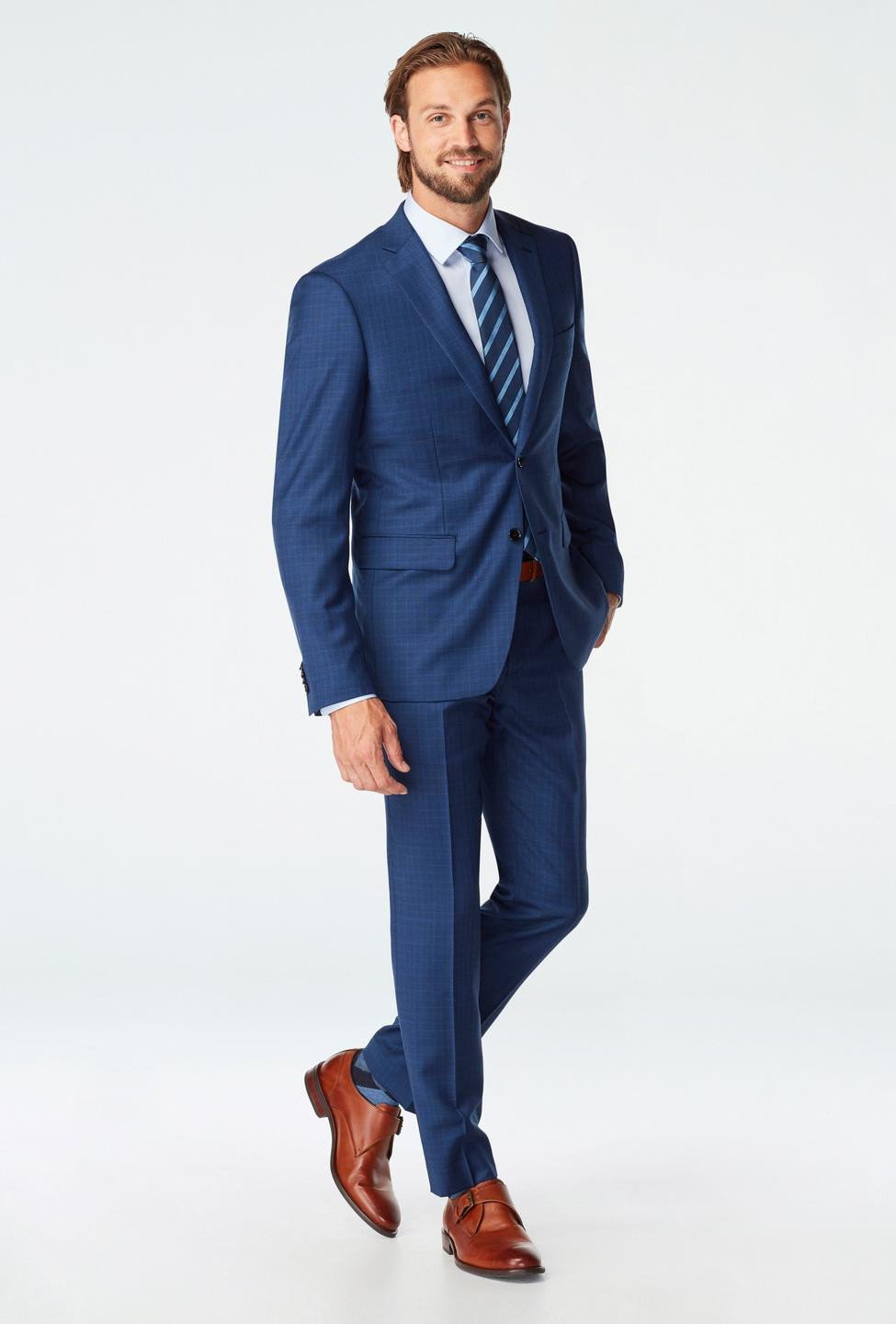 Harrogate Glen Check Navy Suit | Indochino