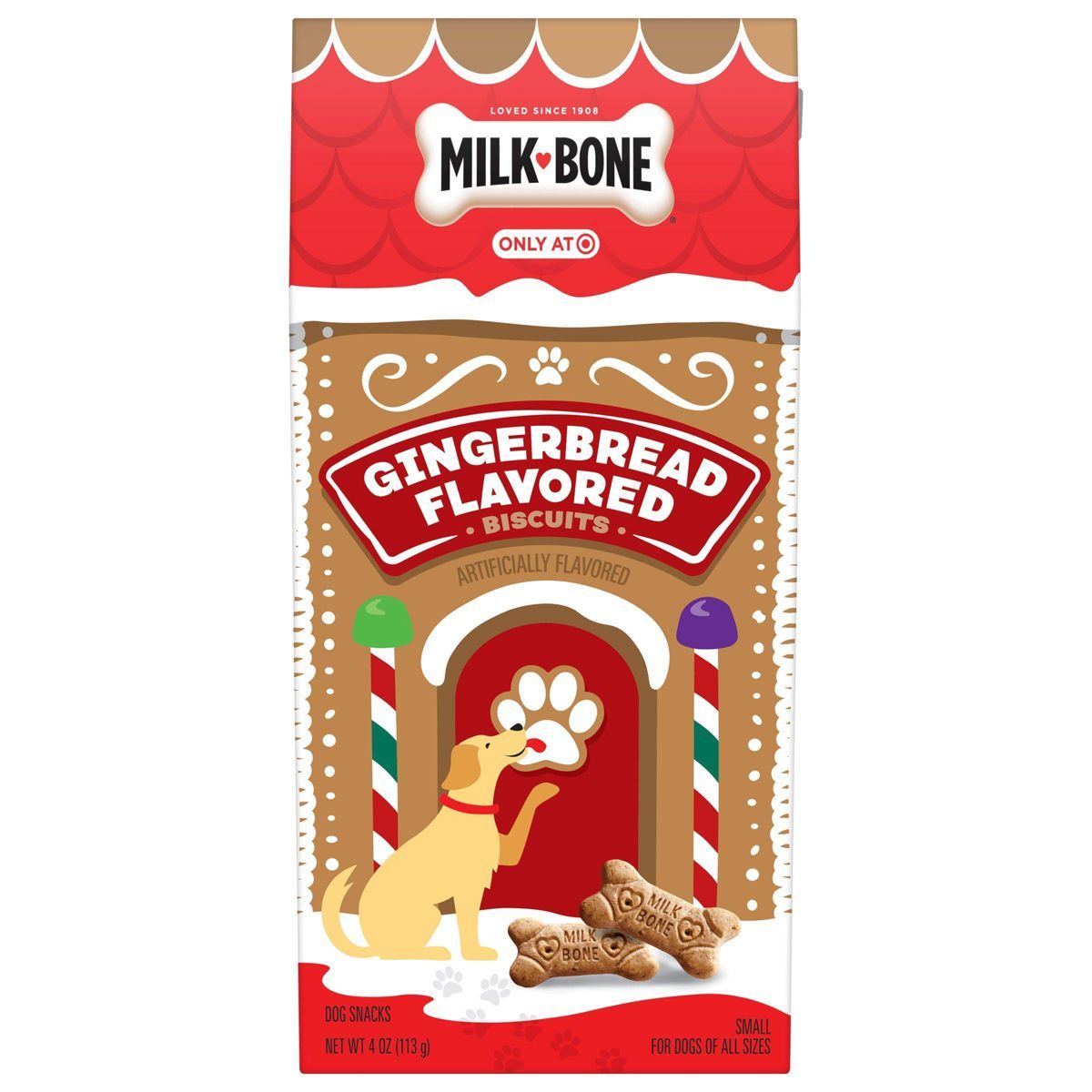 Milk-Bone Gingerbread Flavor Small Biscuit Christmas Box Dog Treats - 4oz | Target