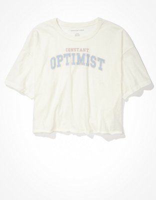 AE Boxy Crop Optimist Graphic T-Shirt | American Eagle Outfitters (US & CA)