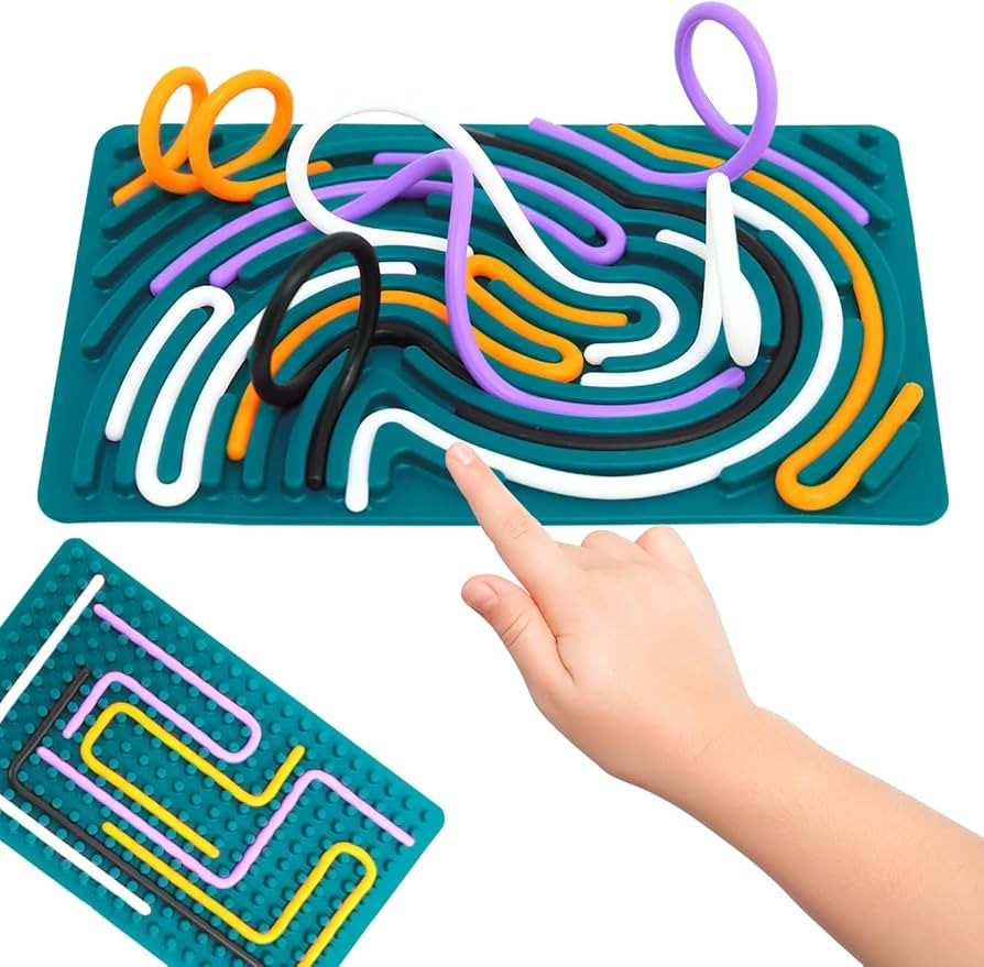 Sensory Activity Board for Kids 3+ & Adults - Fidget Toys, Autism Products, Silicone Calm Down To... | Amazon (US)
