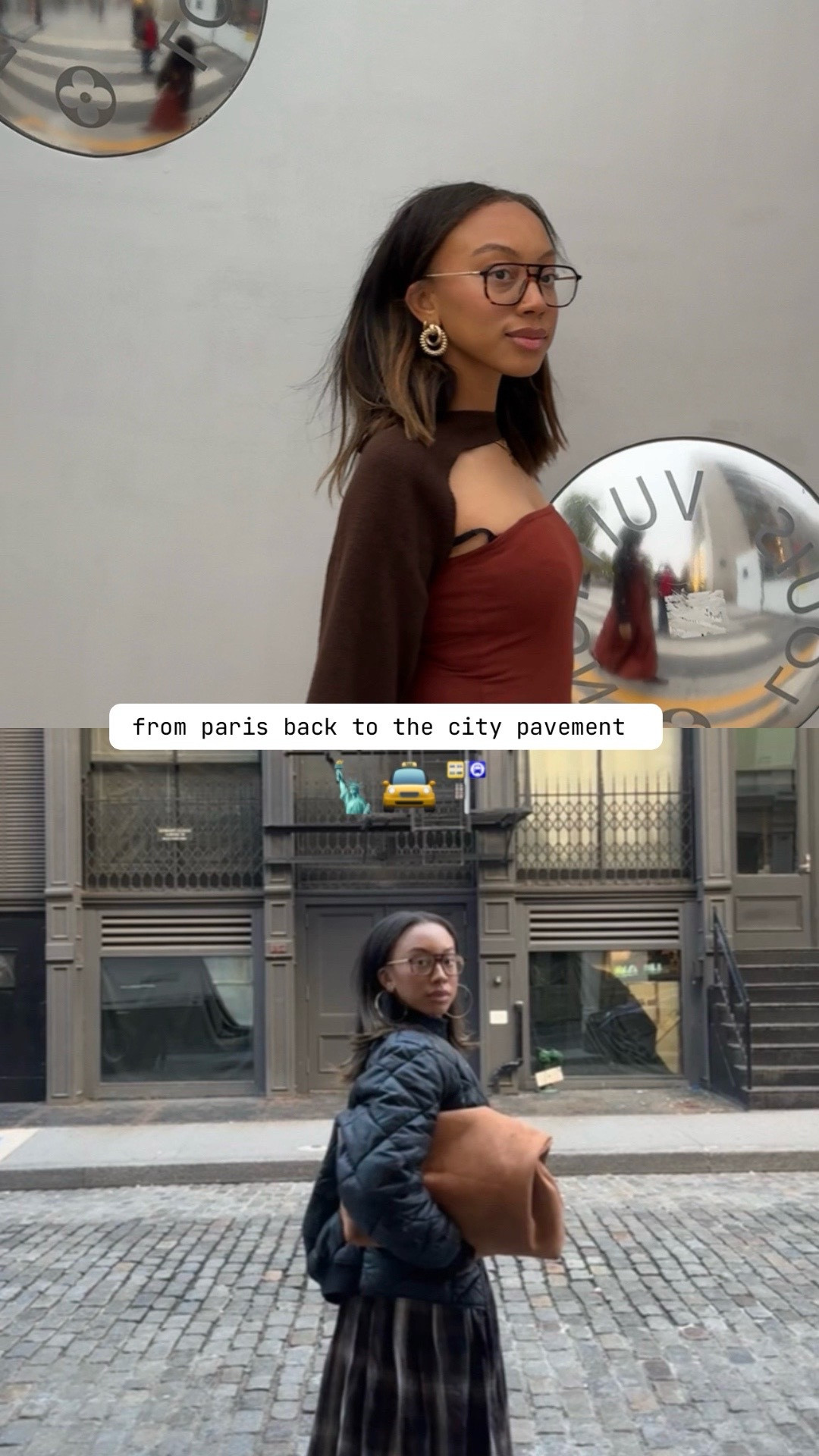 & we’re back babyyyyy🗽🌃👗 ft. some streetstyle inspo for your fall fit rotation ✨ 

wearing:
look 1 @gap @prettylittlething 
look 2 @shopisalis (vintage) @prada @sanctuaryclothing 
look 3 @jumpman23 / @nikenyc @ltrainvintage 

#nycstreetstyle #parisstreetstyle #falloutfitideas #espressobrown #brownoutfit