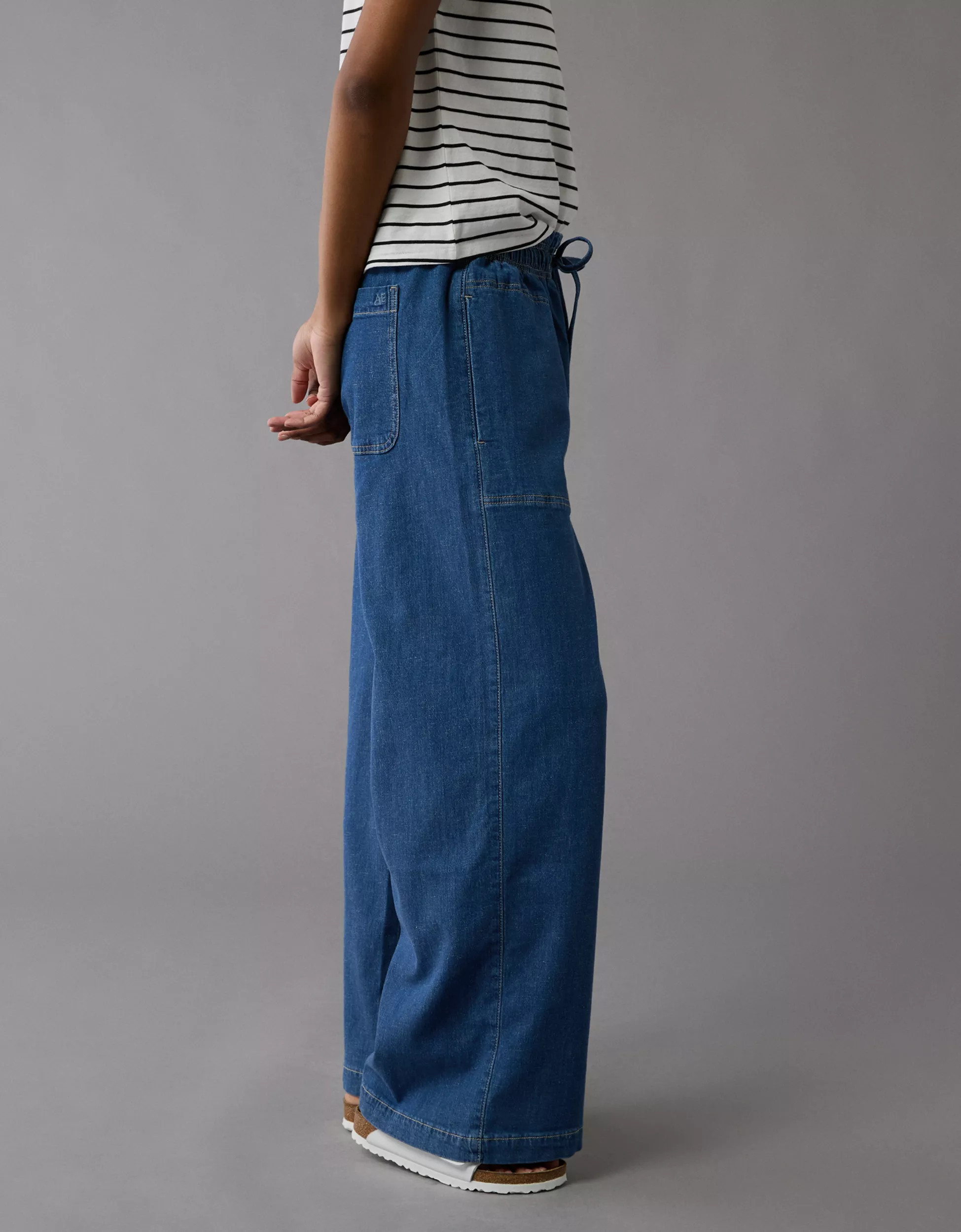 AE Dreamy Drape Linen-Blend Pull-On Pant | American Eagle Outfitters (US & CA)