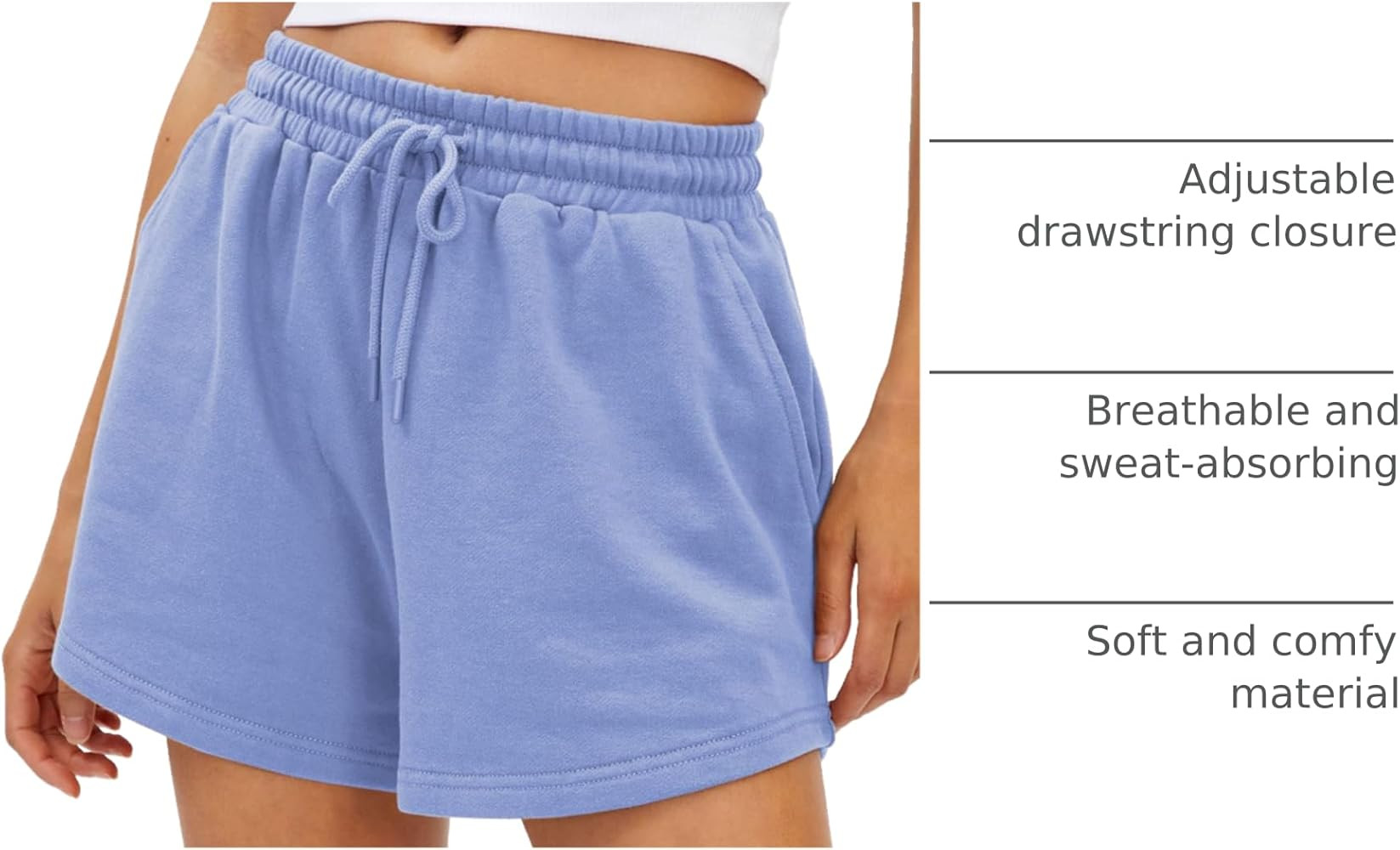 AUTOMET Women's Lounge & Casual Sweat Shorts, Soft High Waist Shorts for Home,Summer with Pockets... | Amazon (US)