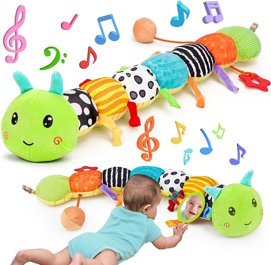 Baby Sensory Toy 0-3 Month Music Animal Stuffed Plush Caterpillar Toy for Infant 0-3-6 Month Tumm... | Amazon (US)