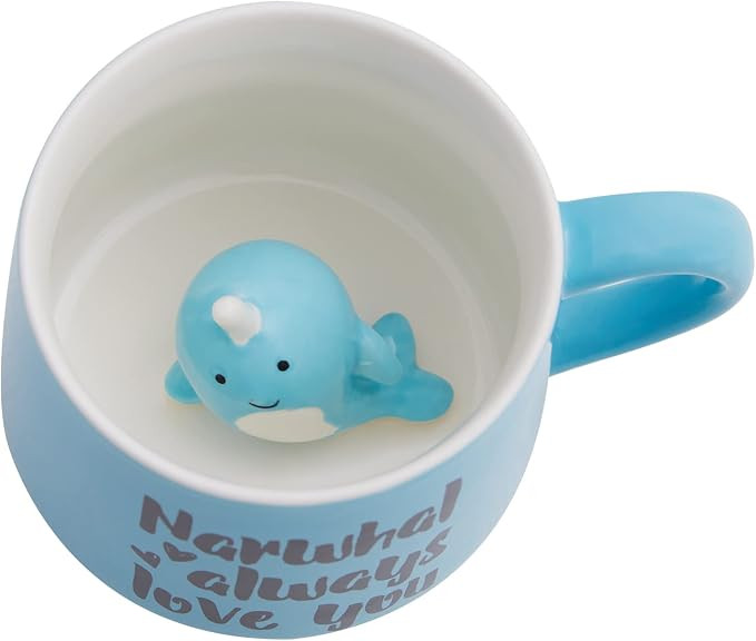 Narwhal Ceramic Cup Hidden 3D Animal Inside Mug,12 oz Cute Cartoon Handmade Figurine Mugs,Christm... | Amazon (US)