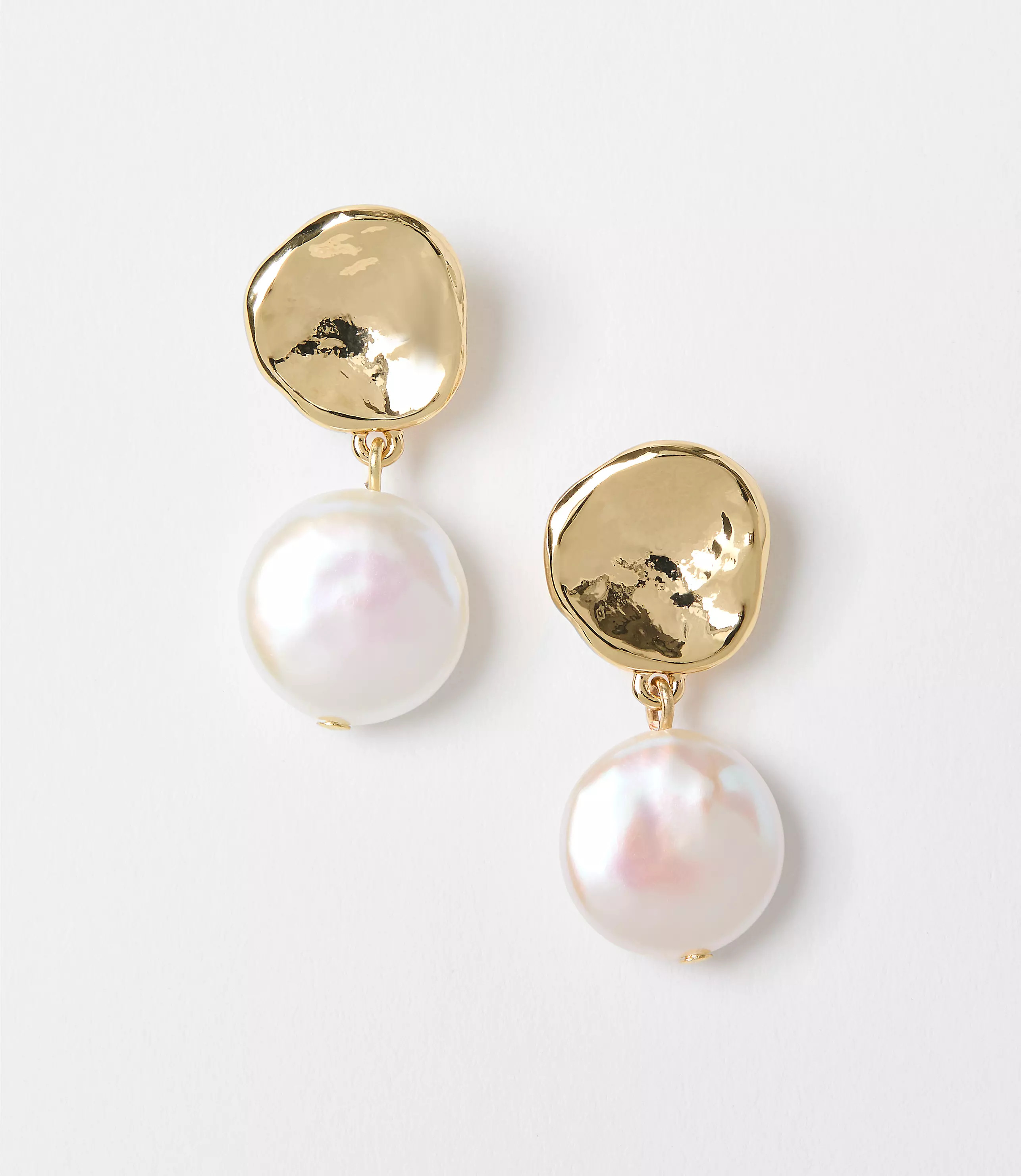 Mini Pearlized Nugget Drop Earrings | LOFT