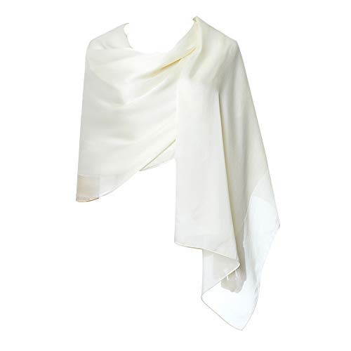 CYZLANN Women's Scarves 100% Silk Long Lightweight Scarfs for women(milk white) | Amazon (US)