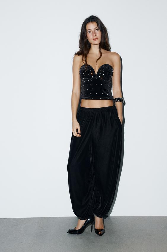 SPARKLY VELVET TOP | Zara US