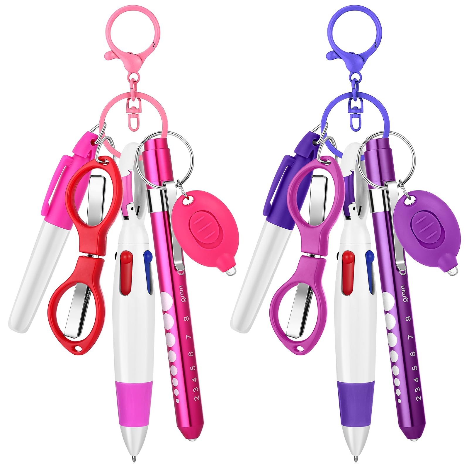 12 pcs Nurse Pen Set Two Colors Pink Purple Include Permanent Marker Pen Pen Lights for Nurses Re... | Amazon (US)