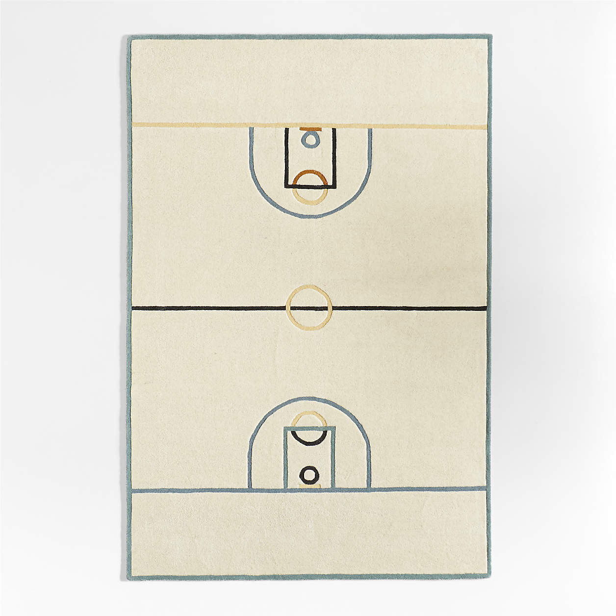 Modern Basketball Court Wool Kids Area Rug | Crate & Kids | Crate & Barrel