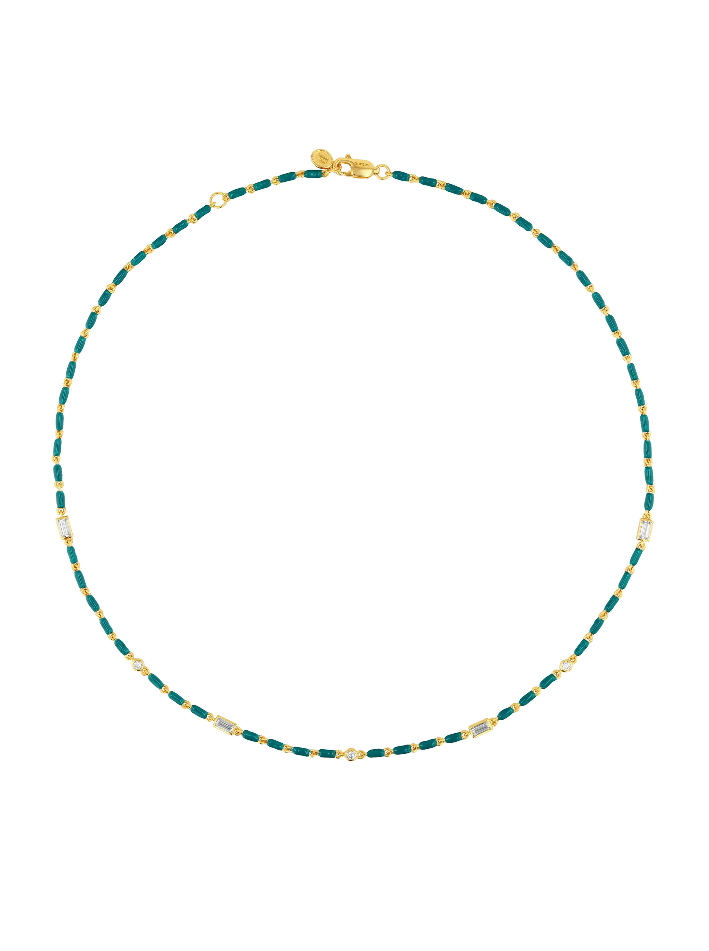 ENAMEL AND MOISSANITE NECKLACE IN SARCELLE | Dorsey