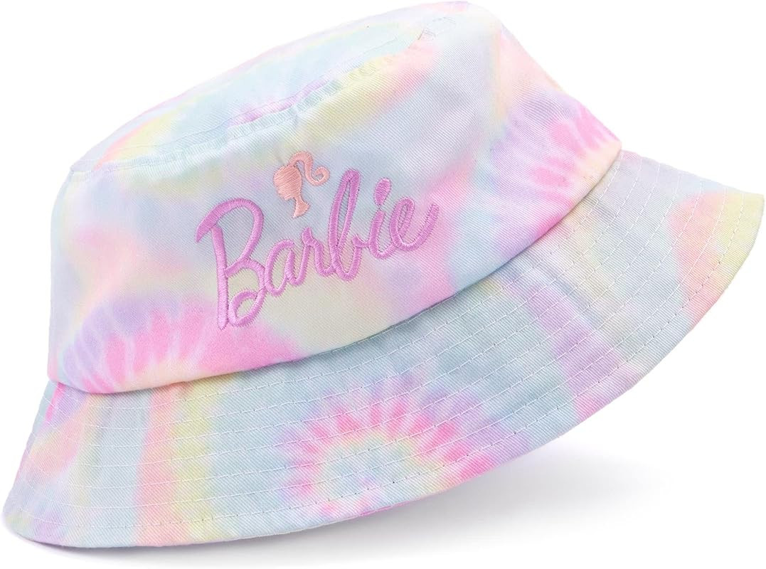 Barbie Bucket Hat for Girls | Kids Teens Pink Blue Tie Dye Embroidered Logo One Size Sun Hat | Cr... | Amazon (US)