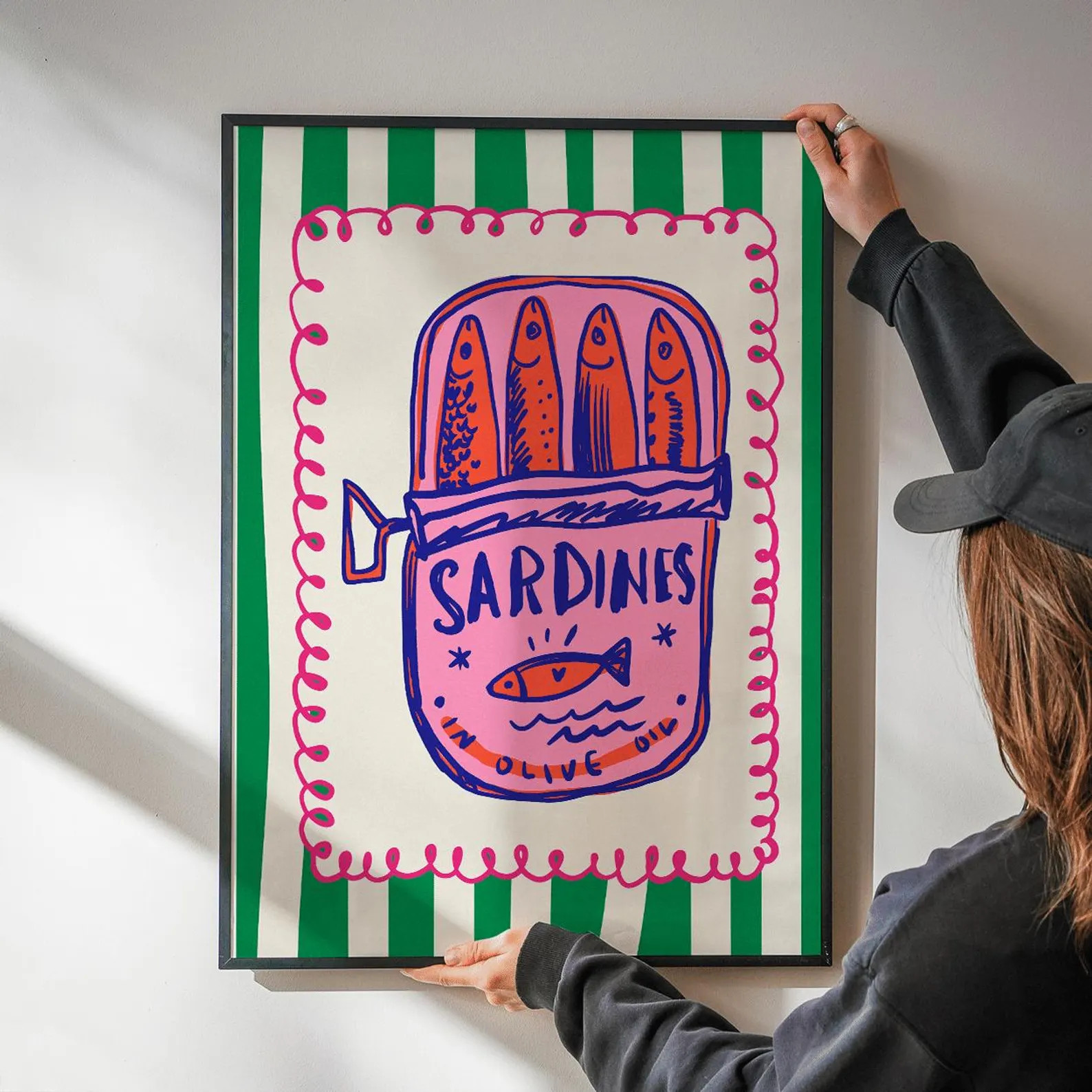 Colorful Sardine Tin Art Print, Kitchen Seafood Wall Art (Digital Download) | Etsy (US)