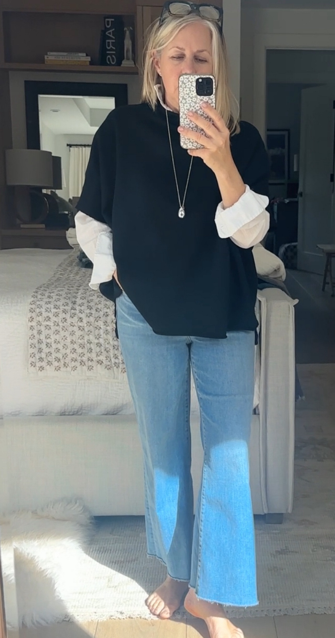 So excited it was cool enough to wear my super soft Frank & Eileen jeans and my fleece top over a button up! Both tops were part of sets I wear a ton. Love this layered look.
@frankandeileen #fallstyle #fallmix #ltkstylingtip

#LTKOver40