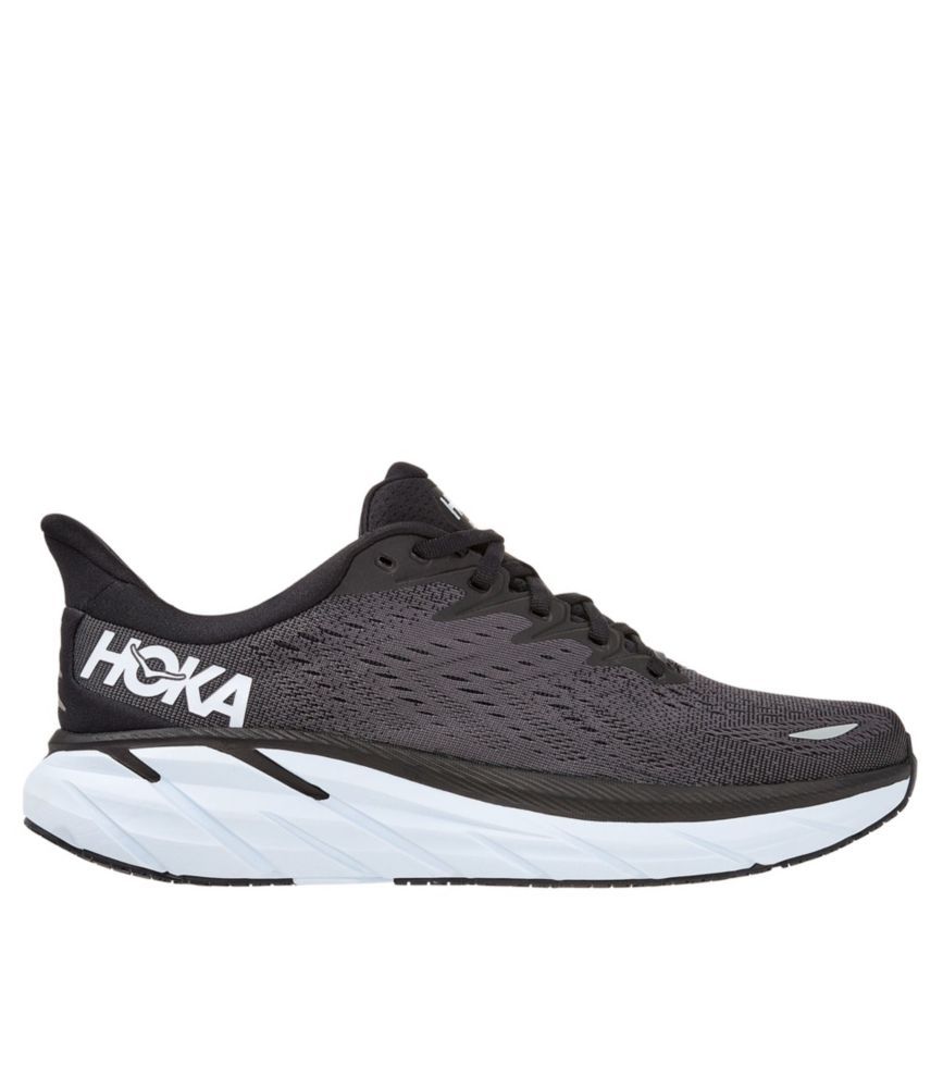 Men's HOKA Clifton 8 Running Shoes Black/White 13(D), Rubber | L.L. Bean