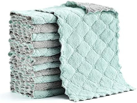 Microfiber Cleaning Cloth, Kitchen Towels, Double-Sided Microfiber Towel Lint Free Highly Absorbe... | Amazon (US)