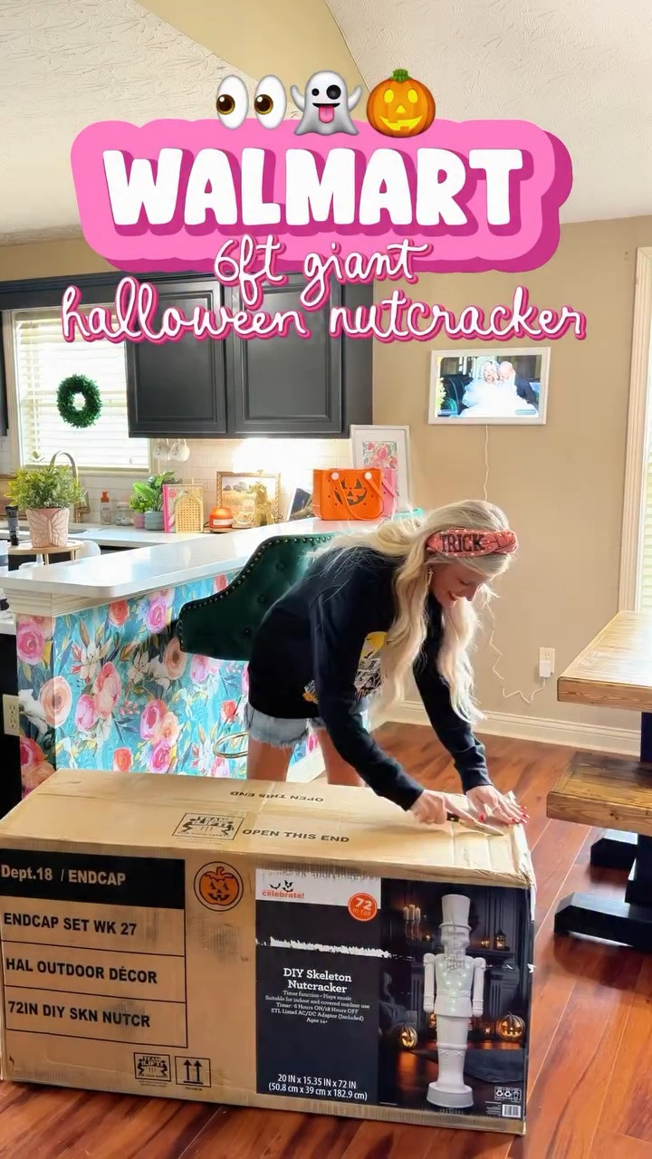 Unboxing the Walmart GIANT diy Halloween nutcracker! 🎃👻 Say “SKELLY” to shop before it sells out! 🛒✨

Walmart is selling a 6-foot DIY Halloween nutcracker, and I couldn’t get it into my cart fast enough! 🤯 You get to paint and customize it yourself, and I already know it’s going to be the star of my Halloween porch.

NEW this year: Walmart also released a pre-painted skeleton version if DIY isn’t your thing! 💀🖤

If you’ve been thinking about grabbing one, don’t wait... these are going to disappear FAST! 👀

Are you decorating your porch for Halloween this year? 👻👇🏼

#walmartfinds #walmartstyle #walmarthome #halloweendecor #walmart 

walmart halloween, walmart finds, halloween decor, halloween finds, walmart home, home decor, holiday decor, porch decor, spooky season, diy, halloween porch, porch decor, fall decor, walmart