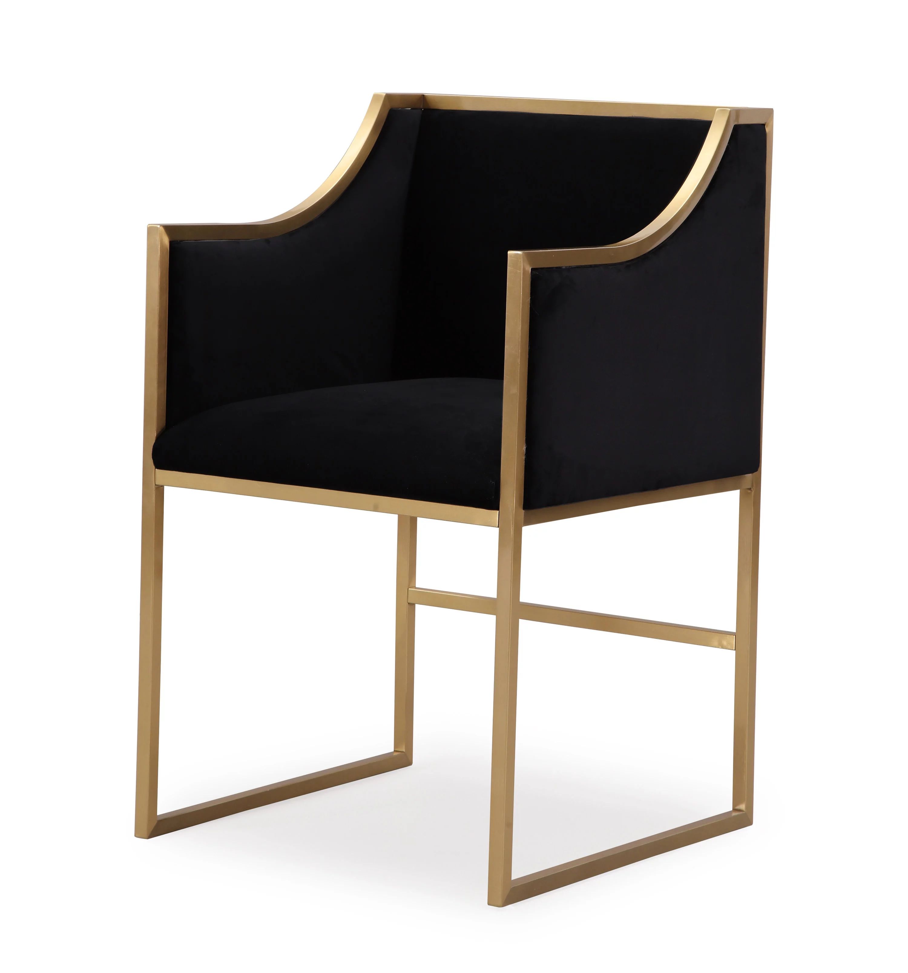 TOV Furniture Atara Black Velvet Chair with Gold Base - Walmart.com | Walmart (US)