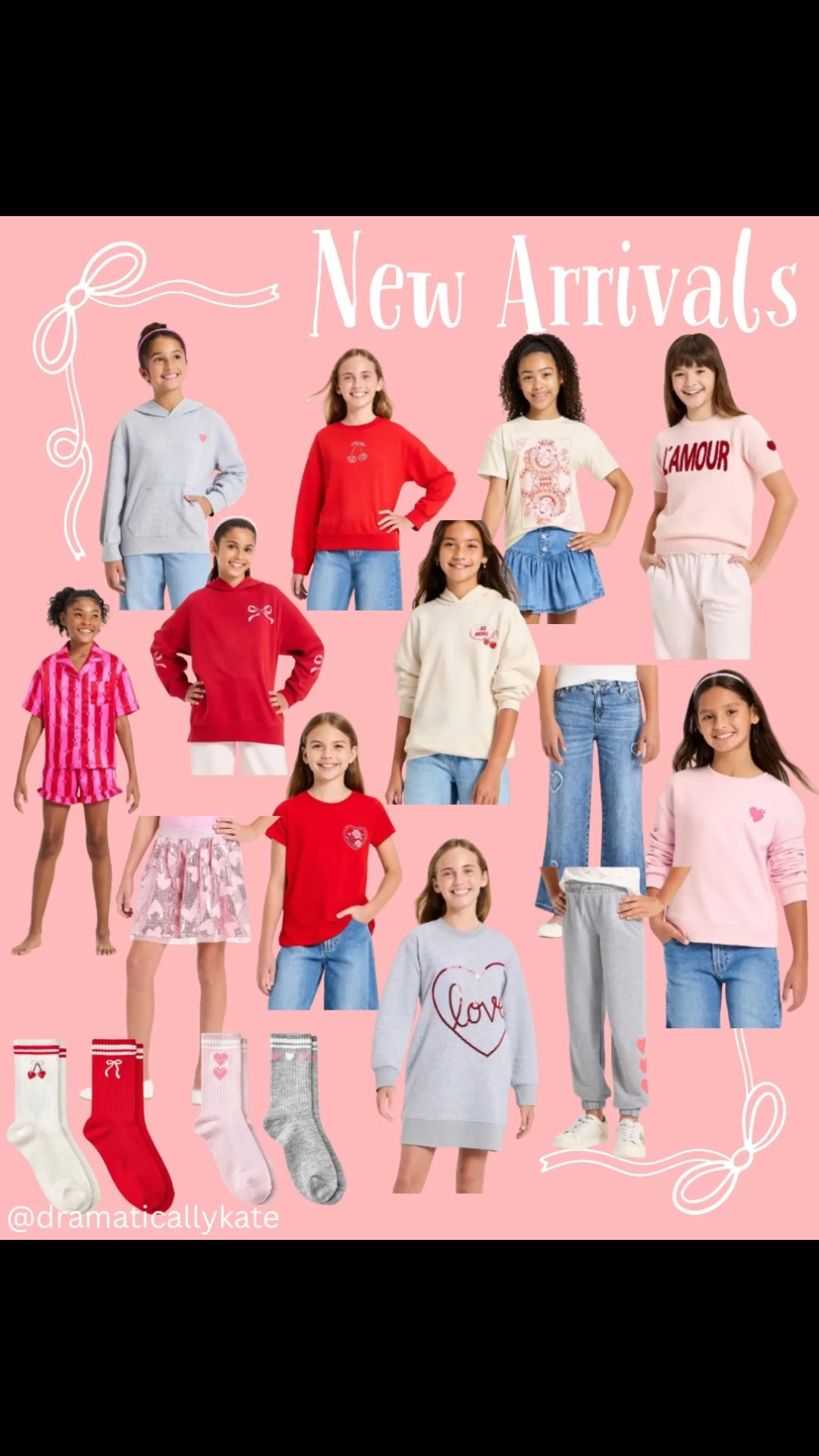 Your girls will fall in love with these new arrivals at Target! 😍 Soooo many cute & comfy looks for Valentine’s Day! 💝 Which one is your favorite?! I have a feeling my 9yo will be asking for the red hoodie with the bows, and those silk pjs! 💗 

#LTKFindsUnder50 #LTKSeasonal #LTKKids