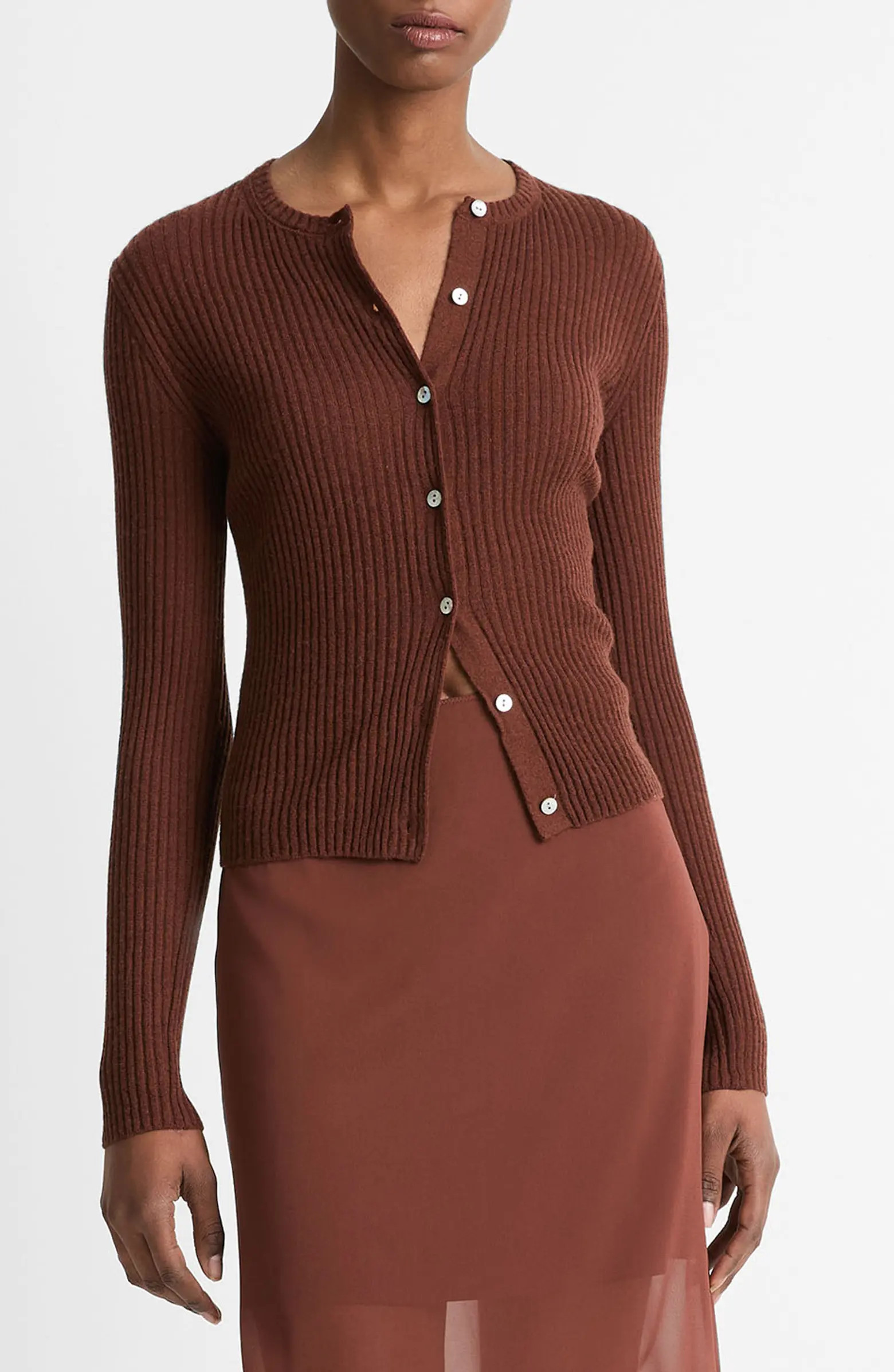 Vince Cashmere & Silk Rib Cardigan | Nordstrom | Nordstrom