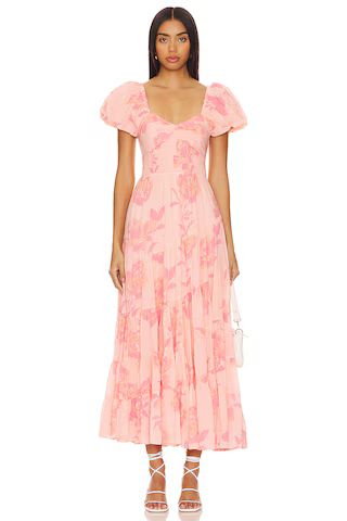 Free People Short Sleeve Sundrenched Maxi Dress In Pinky Combo from Revolve.com | Revolve Clothing (Global)