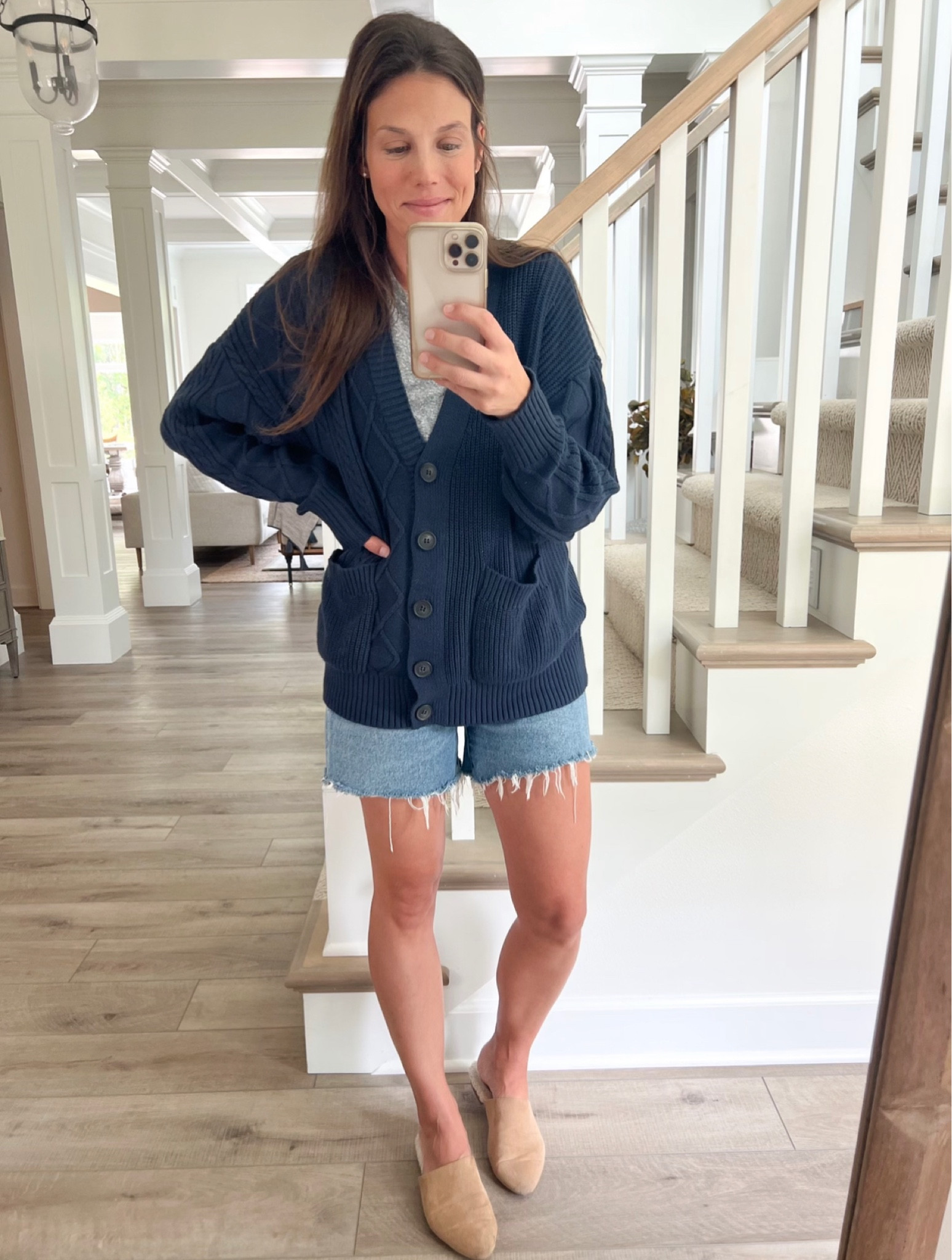 My go tos! You guys know how much I love my oversized slouchy cardigans and a comfortable pair of denim. These agolde shorts are absolutely perfect! They have the best stretch, hold, and length to them. My cardigan and tshirt are both Walmart finds—very affordable and very comfortable! 

#walmartfashion #agolde #target #falloutfit

#LTKstyletip #LTKunder50 #LTKfit