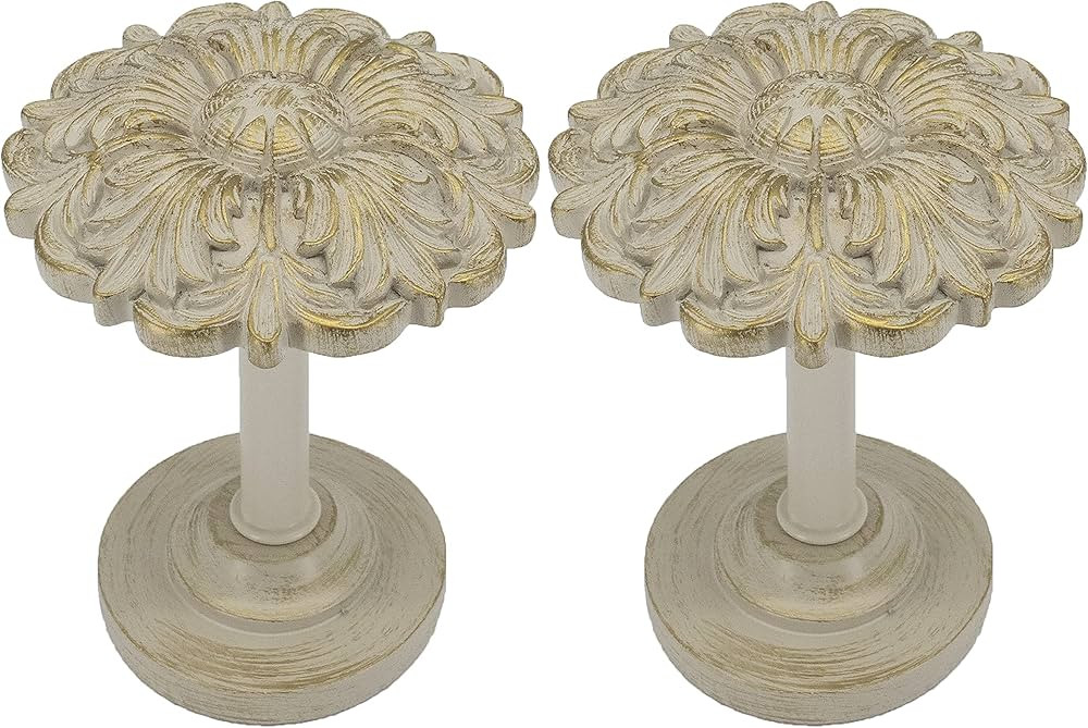 MERIVILLE Set of 2 Fleur Window Drapery Medallion Holdbacks, Curtain Tiebacks, Wall Hook, Tassel ... | Amazon (US)