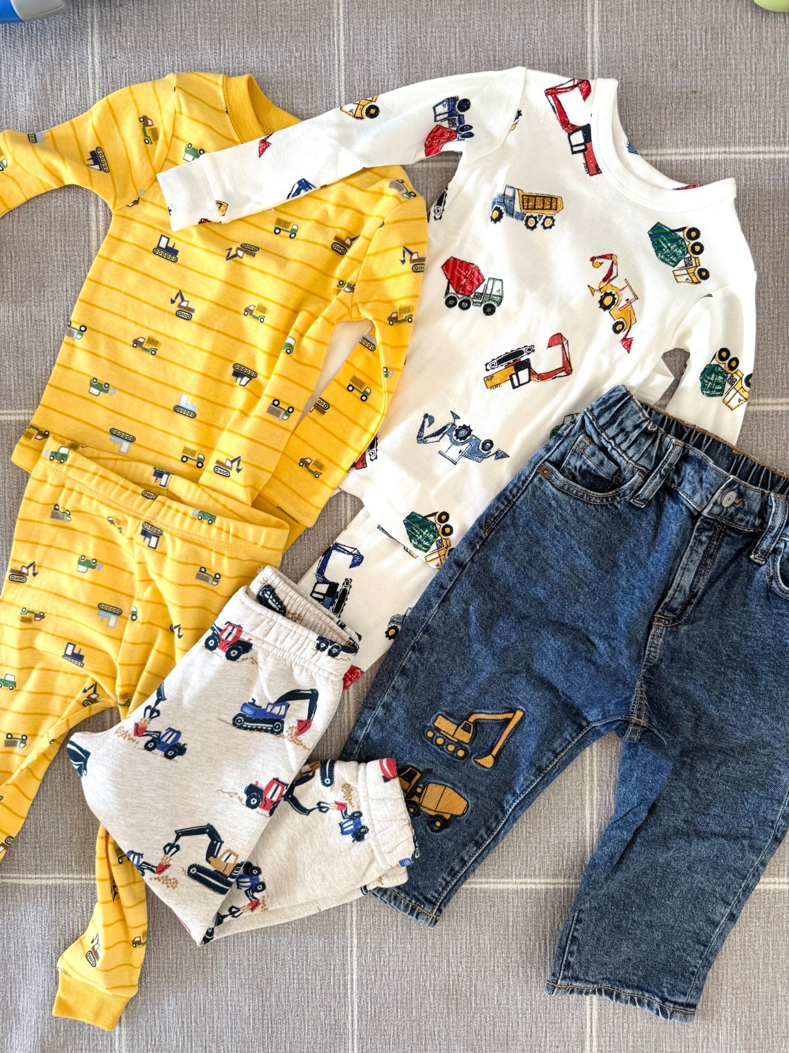 The most adorable toddler pjs and back to school baggy jeans for my truck obsessed little boy 💛🛻🚒🚚🚑🚛🚙

#LTKKids