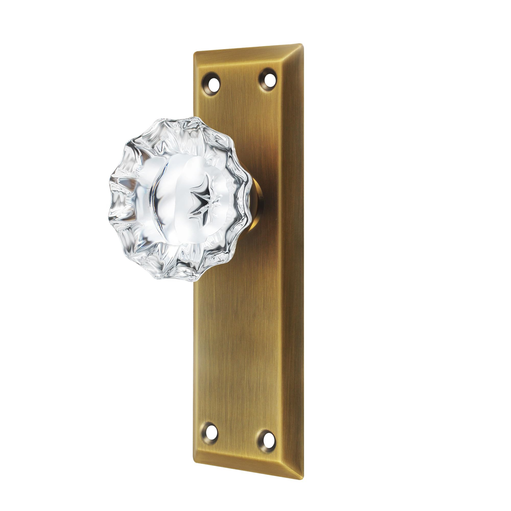 2 Pack Antique Brass Single Sided Crystal Dummy Door Knobs Interior, Vintage Glass Dummy Door Kno... | Amazon (US)