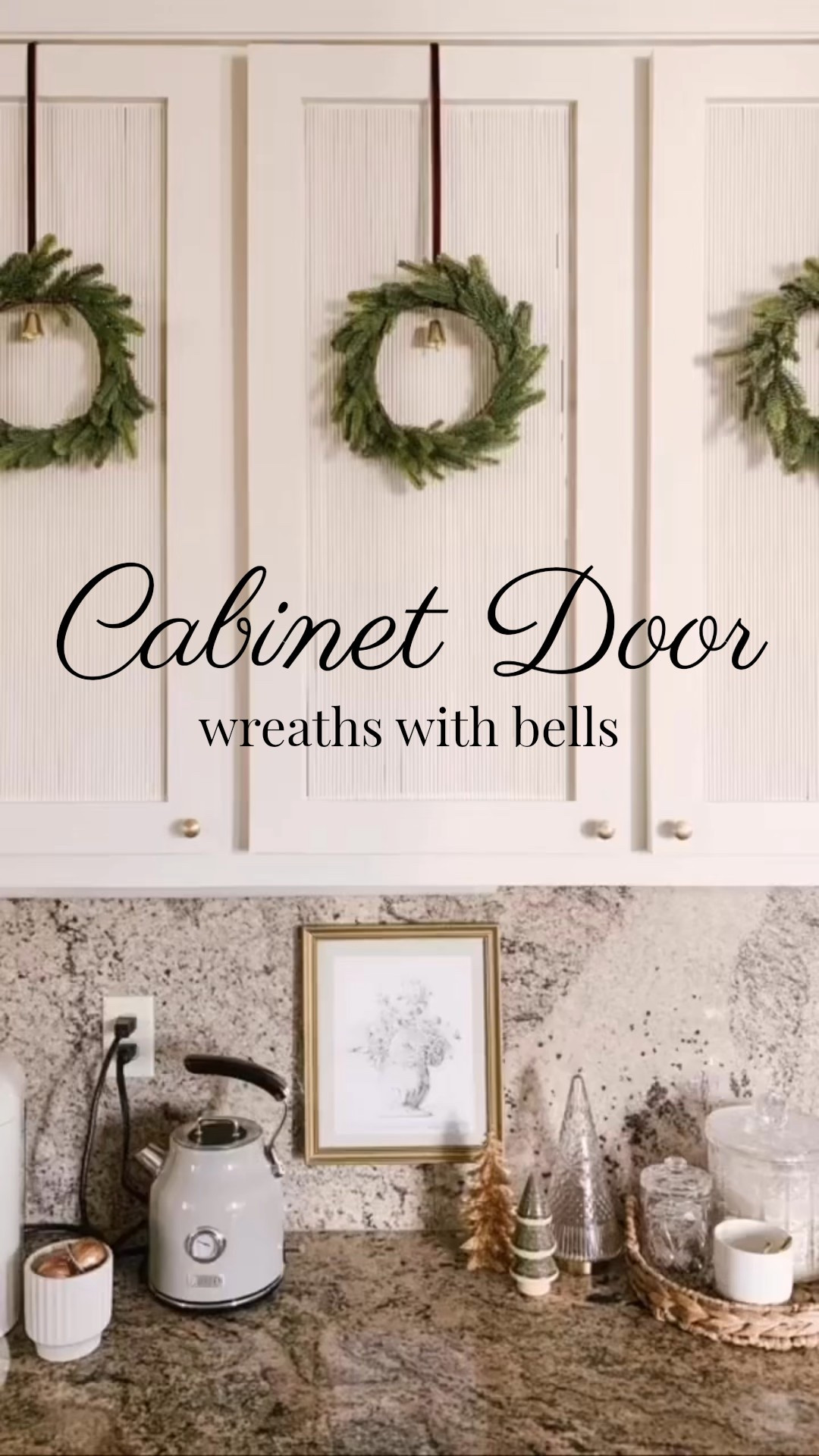 One of my favorite simple holiday touches 🎄
Here’s how I hang mini wreaths on our kitchen cabinets without any damage — using velvet ribbon, brass bells, and a little trick that makes them look professionally done.
Everything you need to recreate this look is linked on LTK!

#LTKHoliday #LTKSeasonal #LTKHome