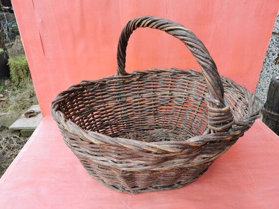 Old Antique Primitive Hand Wooven Wicker Basket | Etsy | Etsy (CAD)