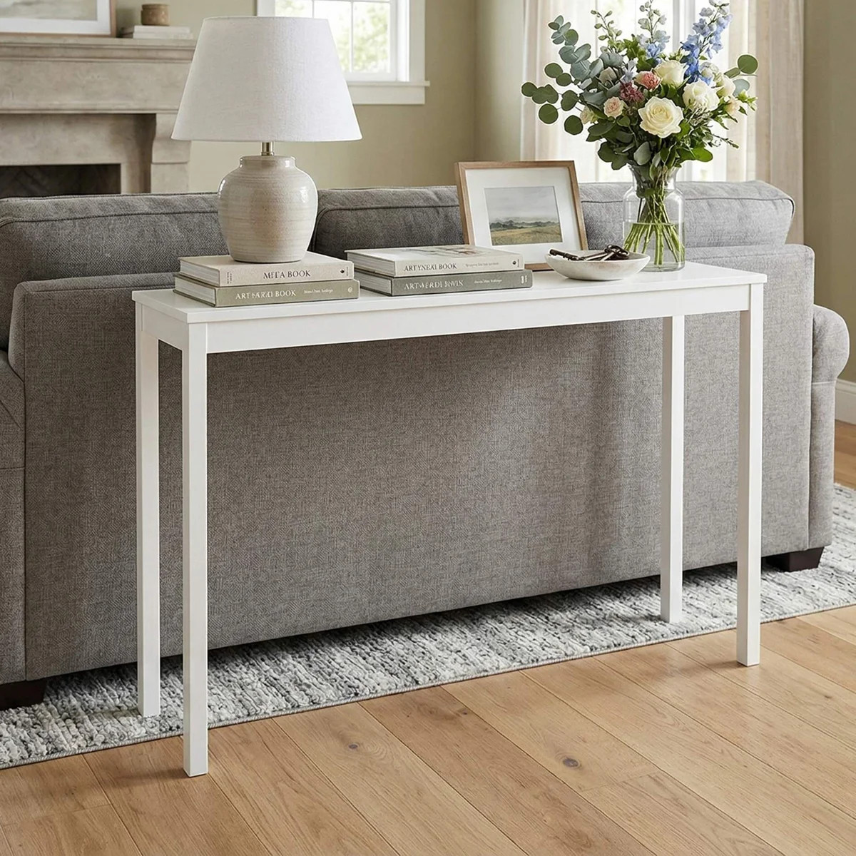 Modern Farmhouse Wooden Console Sofa Table, Thickened Scratch-Resistant Waterproof Tabletop, Anti... | Wayfair North America