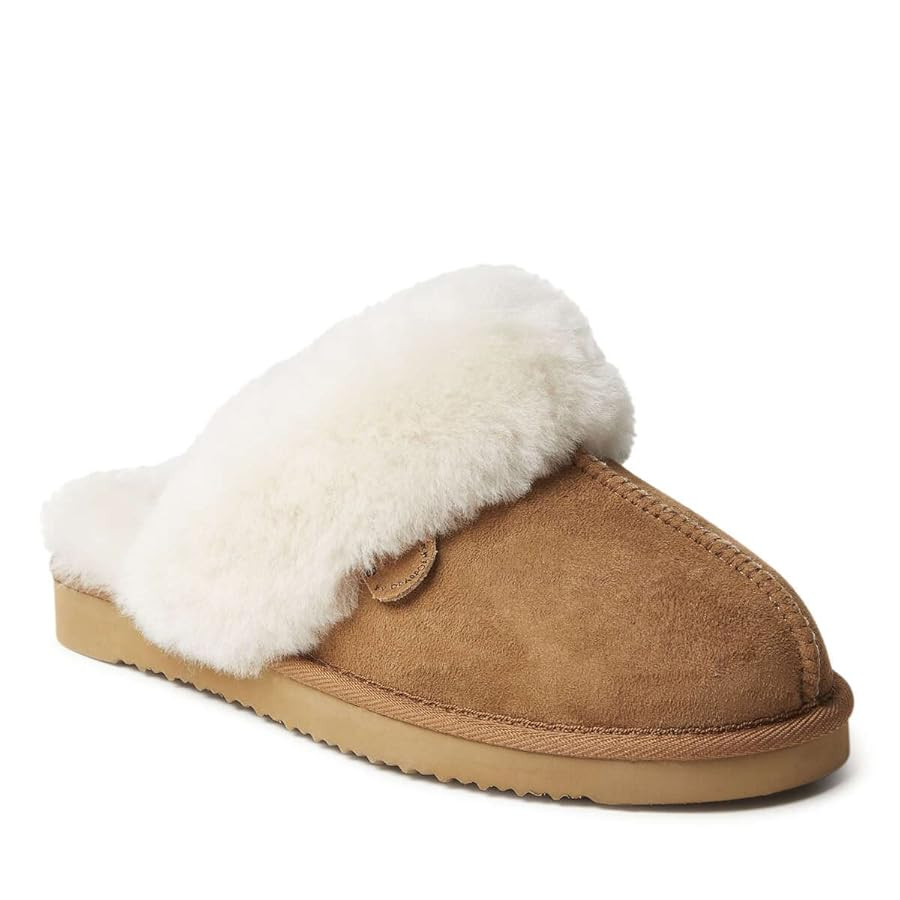 Dearfoams Women's Fireside Sydney Shearling Fur Slippers (Wide width available) | Amazon (US)