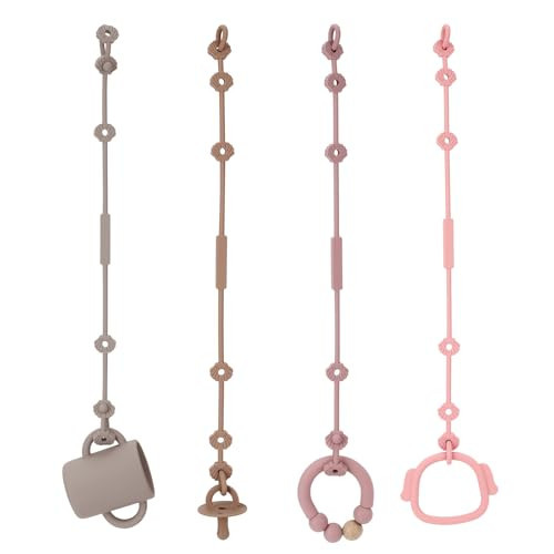 4pcs Toy Safety Straps, Socub Silicone Adjustable Baby Pacifier Teether Straps, Toddler Toy Bottle Harness Straps for Strollers, High Chair, Cribs, Bags, BPA Free | Amazon (US)