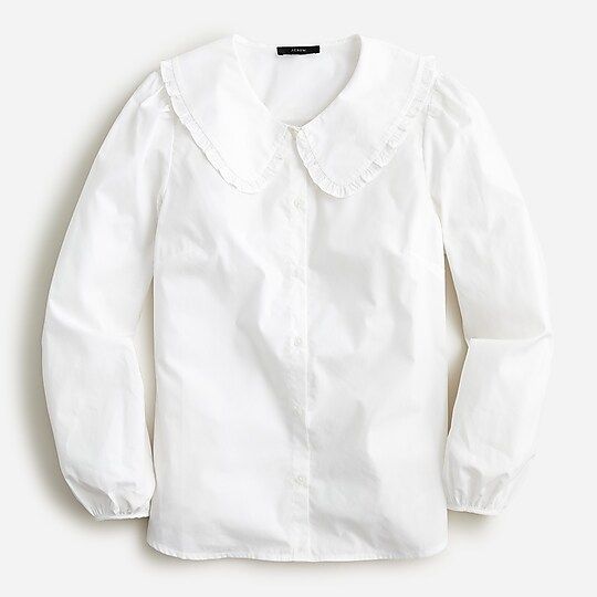 Ruffle-collar button-up shirt | J.Crew US