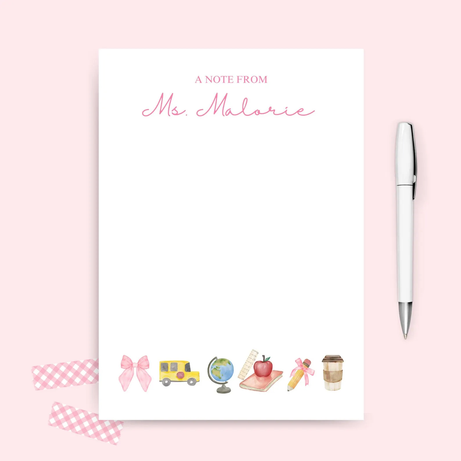 Custom Teacher Notepad + Personalized Teacher Notepad + Coquette Teacher Notepad + Preppy Teacher... | Etsy (Global)