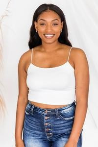 Album Of Memories White Crop Tank | The Pink Lily Boutique