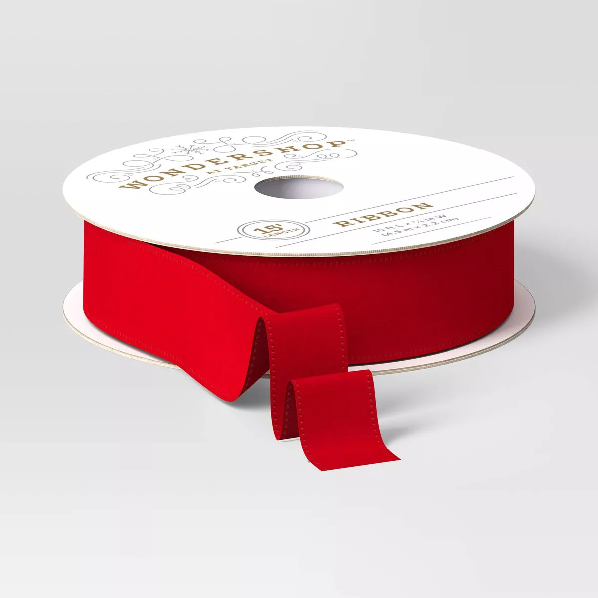 5/8" Velvet Fabric Christmas Ribbon 15' Red - Wondershop™​​​​​​​ | Target