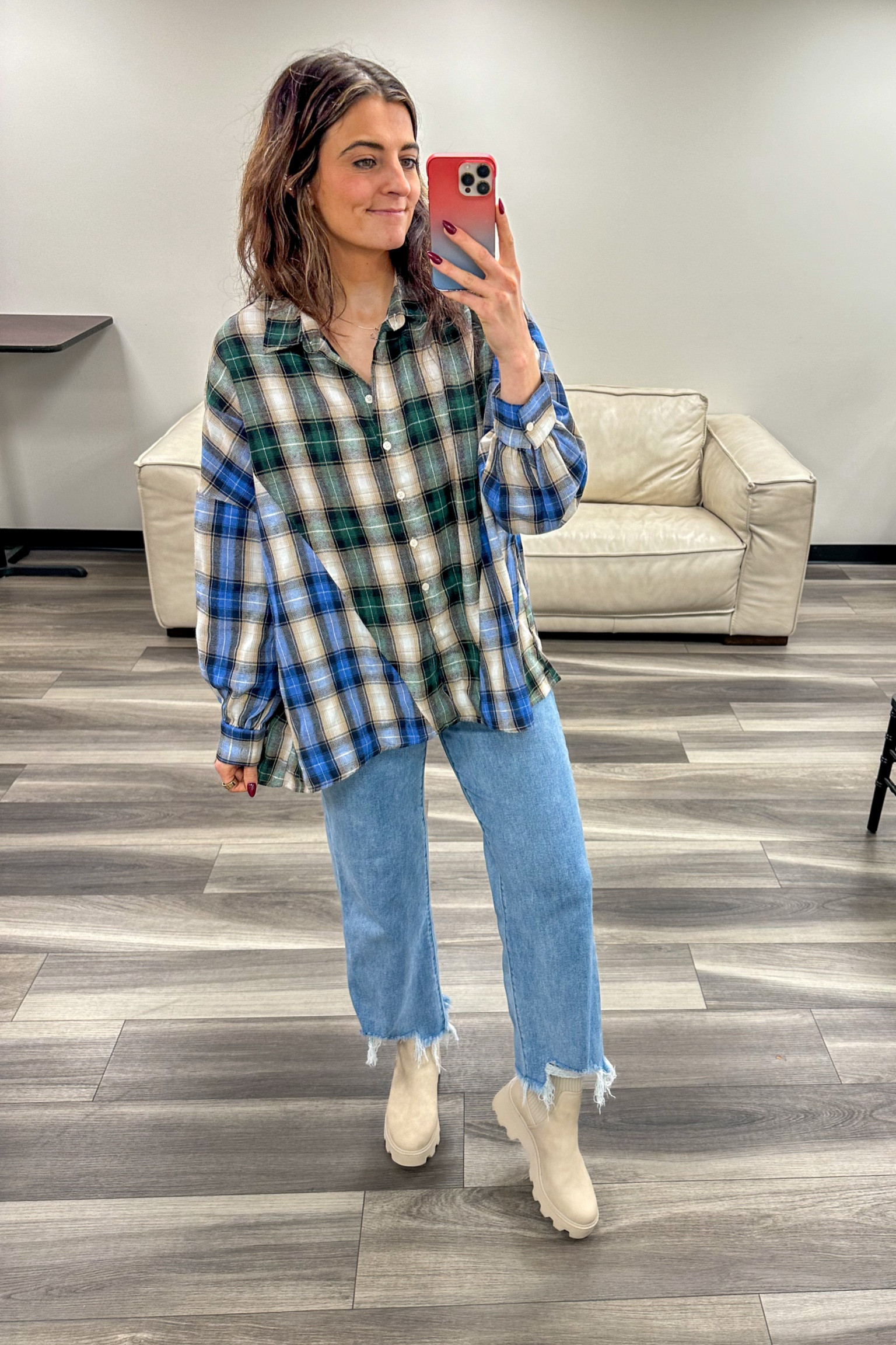 We love a multi-colored flannel 💙💚

#flannel #fallweather #fallfashion #fallfit #workfit #workfashion #boots #denim 

#LTKSeasonal #LTKStyleTip #LTKWorkwear