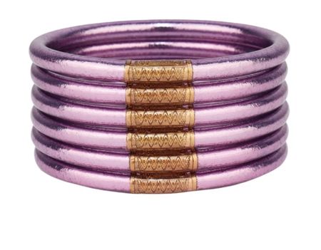 NEW Lila Budhagirl bangles 
Lilac
Lavender
Purple
Gift idea
Soundless 
Weather proof
Wear in
Pool
Ocean
Working out
Lake
Shower 

#LTKStyleTip #LTKSwim #LTKGiftGuide