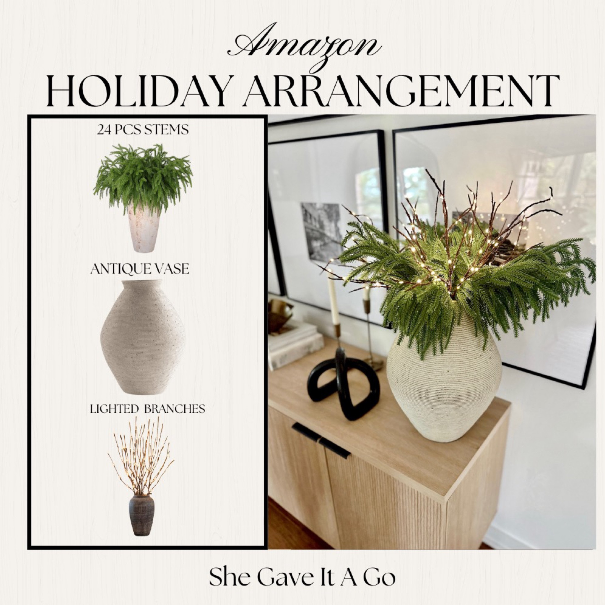 amazon home holiday arrangement!!

#LTKHome #LTKSeasonal #LTKHoliday